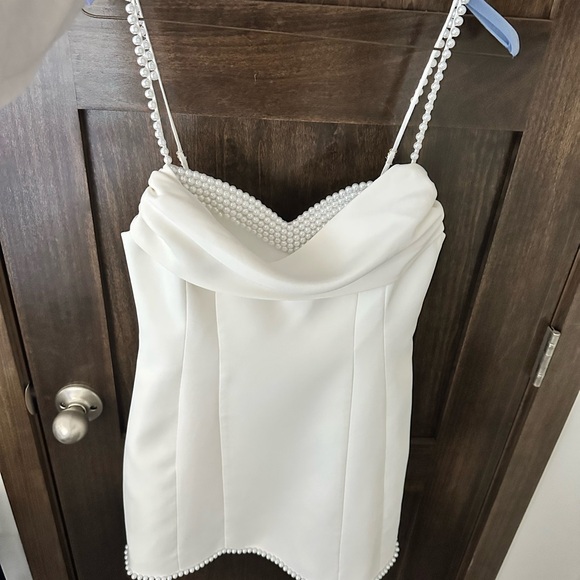 Meshki White Satin Dress - Picture 3 of 9